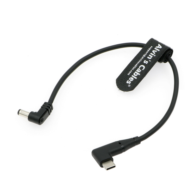 Right Angle USB-C Type-C PD To DC Power Cable PD Charging Cable For Blackmagic Video Assist Monitor 30CM/11.8 Inches